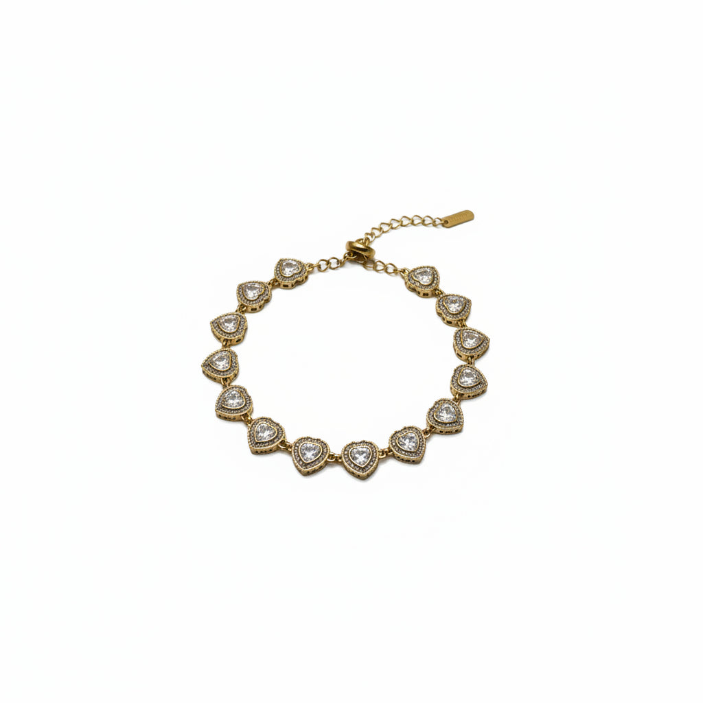 Bracelet Nahida - Cœurs argentés