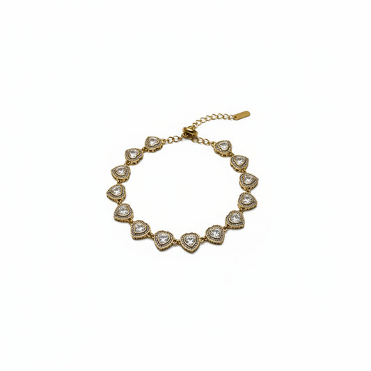 Bracelet Nahida - Cœurs argentés