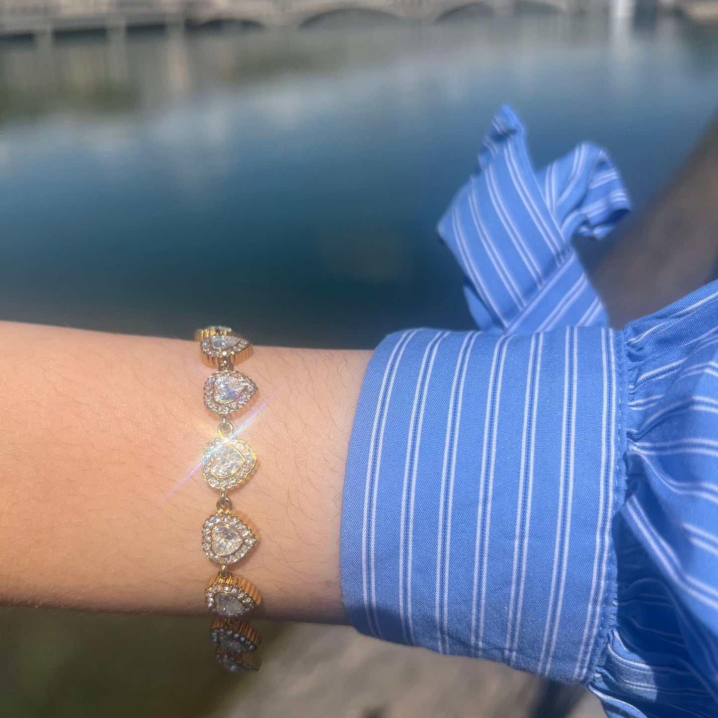 Bracelet Nahida - Cœurs argentés